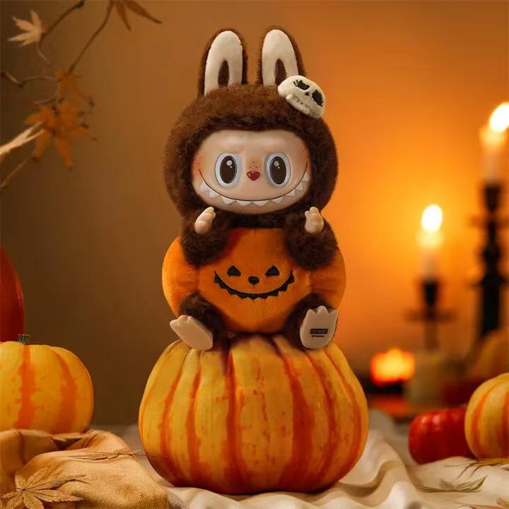 Halloween Labubu Party Series-Sitting Pumpkin Vinyl Plush Pendant