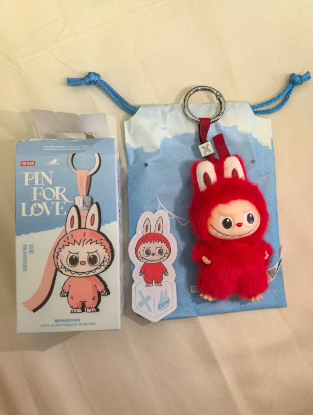 LABUBU THE MONSTERS V4 PIN FOR LOVE SERIES-VINYL PLUSH PENDANT BLIND BOX