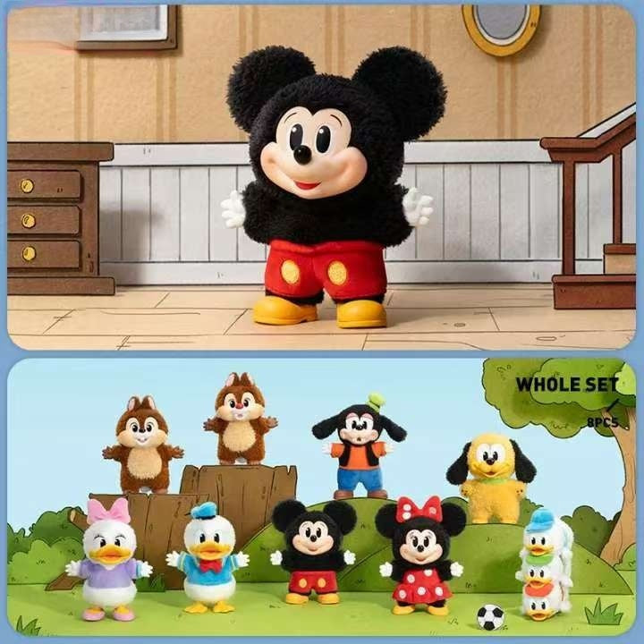 Mickey Family Cute Together Keychain Series plush pendant Blind Box