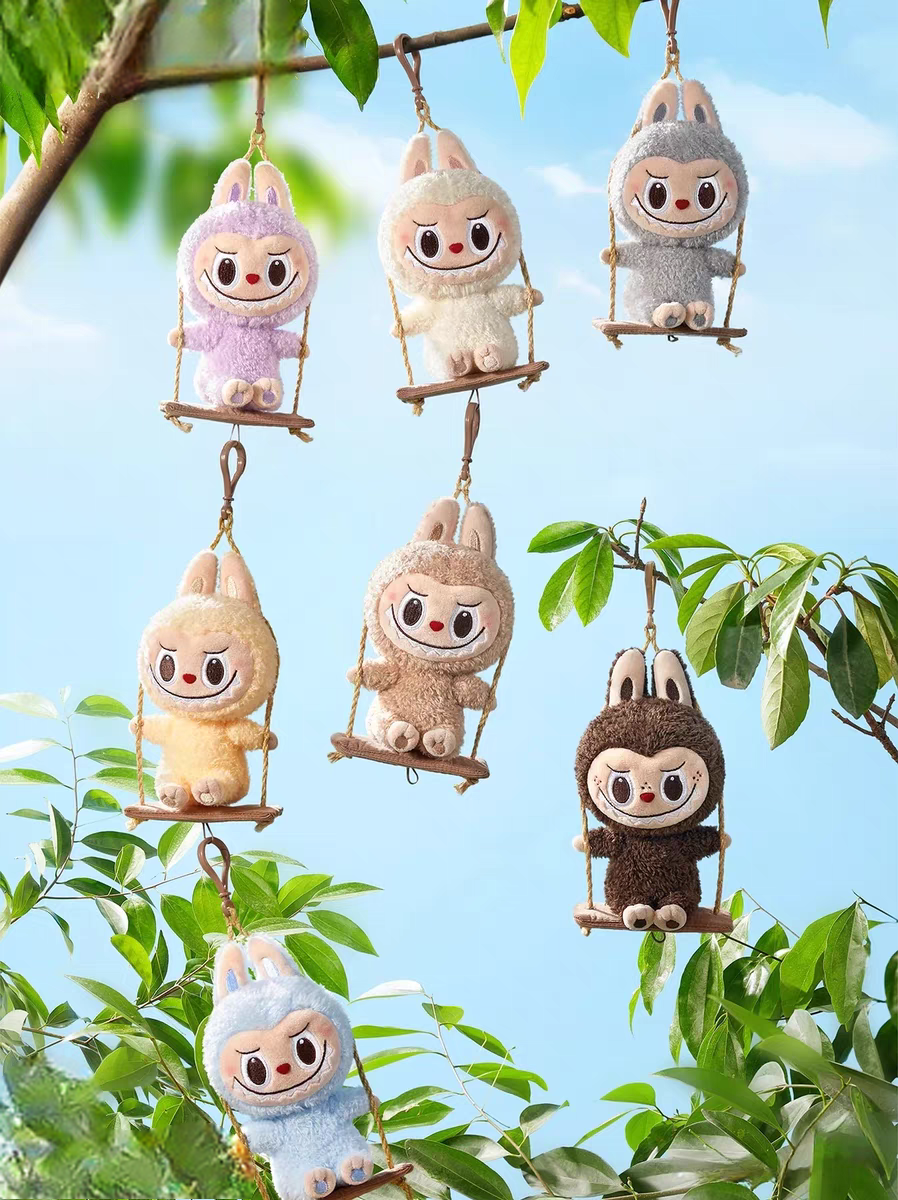 LABUBU PLAYING ON THE SWING PLUSH PENDANT DOLL timber workshop