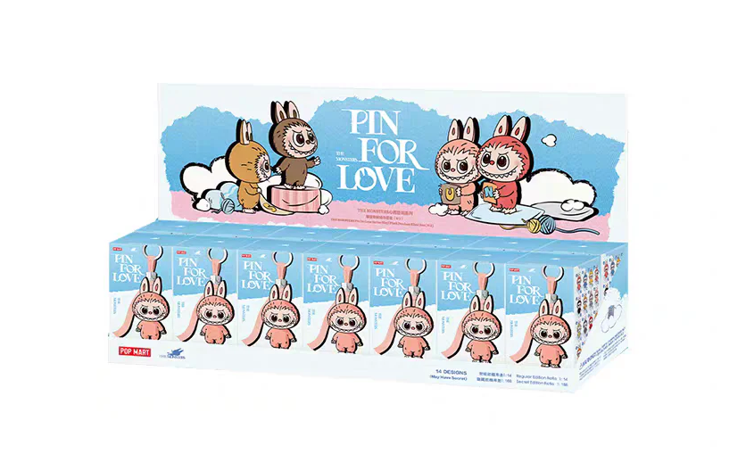 LABUBU THE MONSTERS PIN FOR LOVE SERIES-VINYL PLUSH PENDANT BLIND BOX
