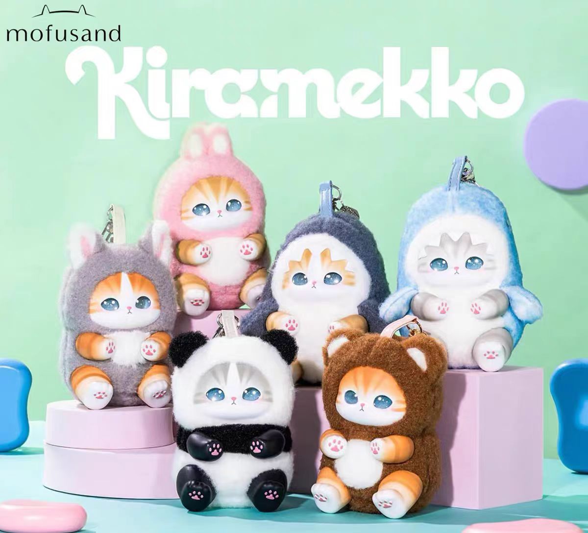 Mofusand Fluffy Kitty Plush Pendant